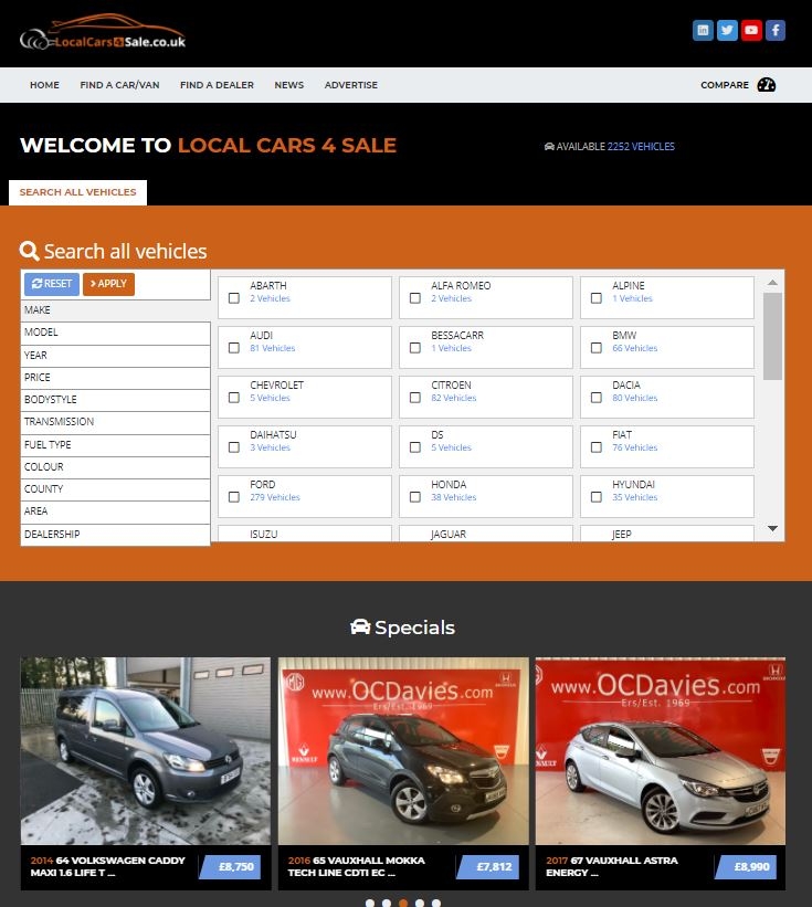 Easy local car and van searching with LocalCars4Sale